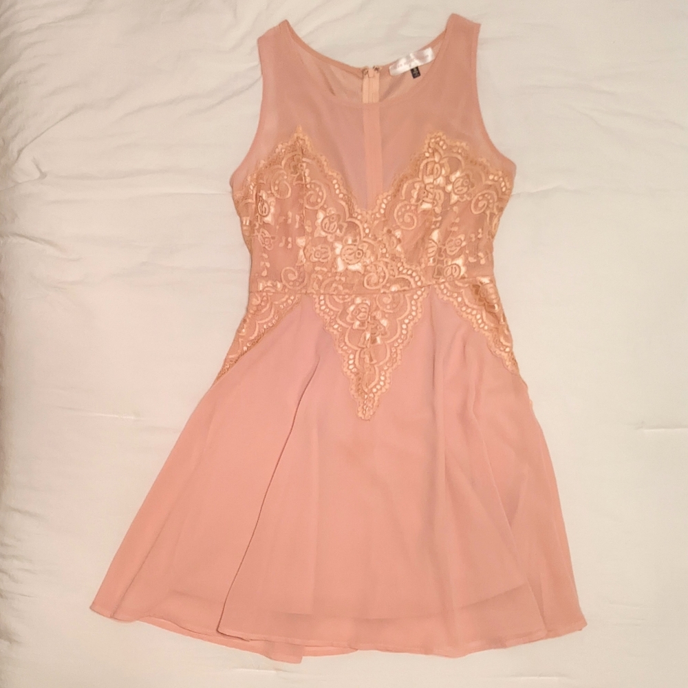 Fit and Flare Lace Applique Dress